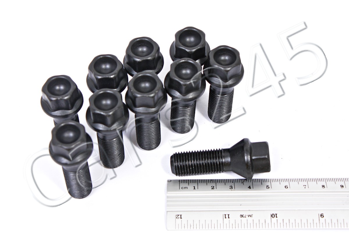 Genuine BMW 7 Series E65 E66 X3 E83 20022010 Black Wheel Lug Nuts Bolts 10x SET