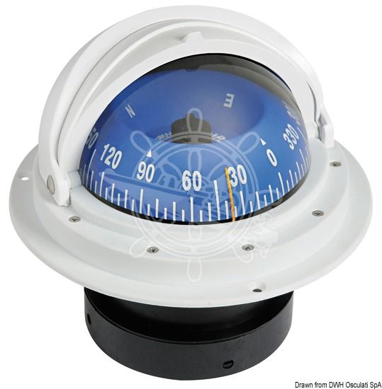 Find RIVIERA Boat Marine High Speed Compass 4" 100mm White/Blue Front