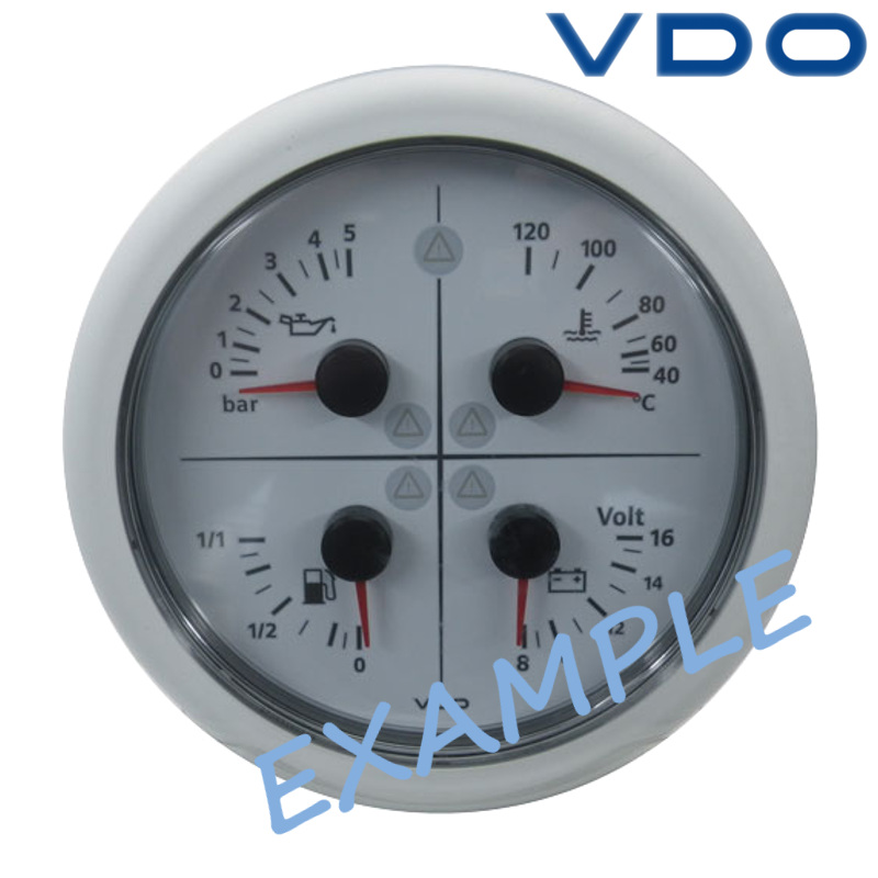 VDO Viewline MultiFunction Gauge 110mm 4" Pressure Temp Volt Black