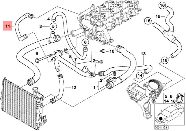 Car Cooling Hose Cooling Water Hose Of Expansion Tank