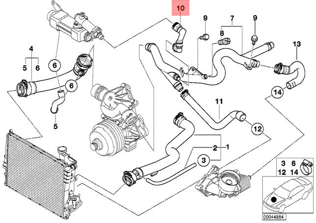 Genuine BMW E38 E39 E46 Compacto Sistema De Refrigeración Manguera De
