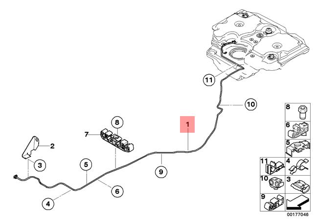 Genuine BMW F10N F11N Sedan Wagon Metering Line OEM 16197278553