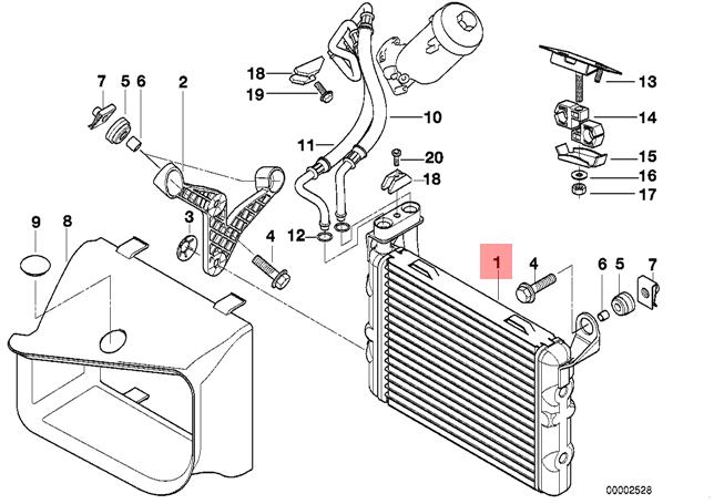 Genuine BMW E38 E39 525tds 540i 540iP Engine Oil Cooler 