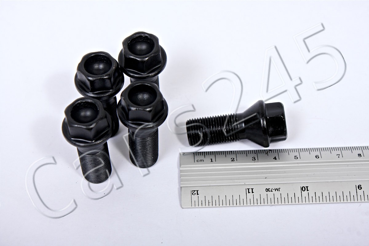 Genuine BMW 5pcs 14 X 1.25 mm Wheel Black Lugs Bolts Nuts 36136890324 ...