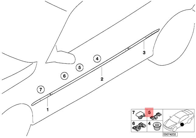 bmw e46 exterior door moulding