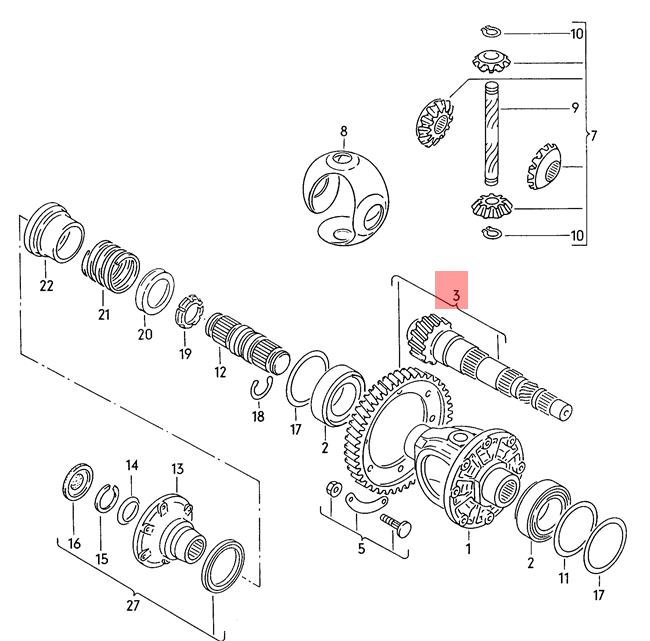 Genuine VW SEAT Caddy Clasico Jetta Derby Golf pinion gear