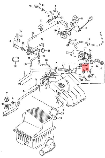 Genuine Volkswagen Angled Hose NOS Golf Jetta Passat Rabbit