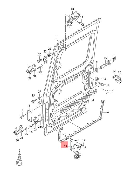 Details About Genuine Roller Guide For Sliding Door Right Lower Vw Caddy 2k0843398b