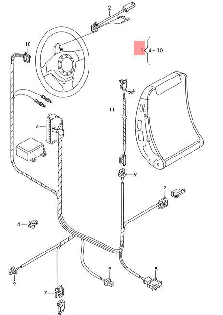 Genuine VW SEAT Sharan Syncro 4Motion airbag wiring ...