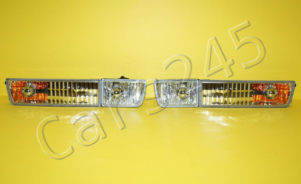 VW GOLF Mk3 Bumper Corner Lights / Turn Signals + Fog Lights Lamps Chrome Clear eBay